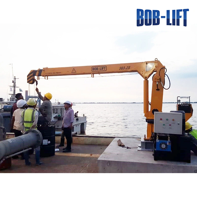 Small Marine Crane with Hydraulic Winch