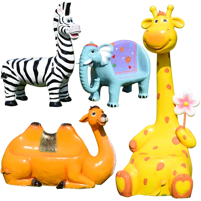 Outdoor Decoration Resin Fiberglass Animal Chairs Sculptures Crafts for Sale