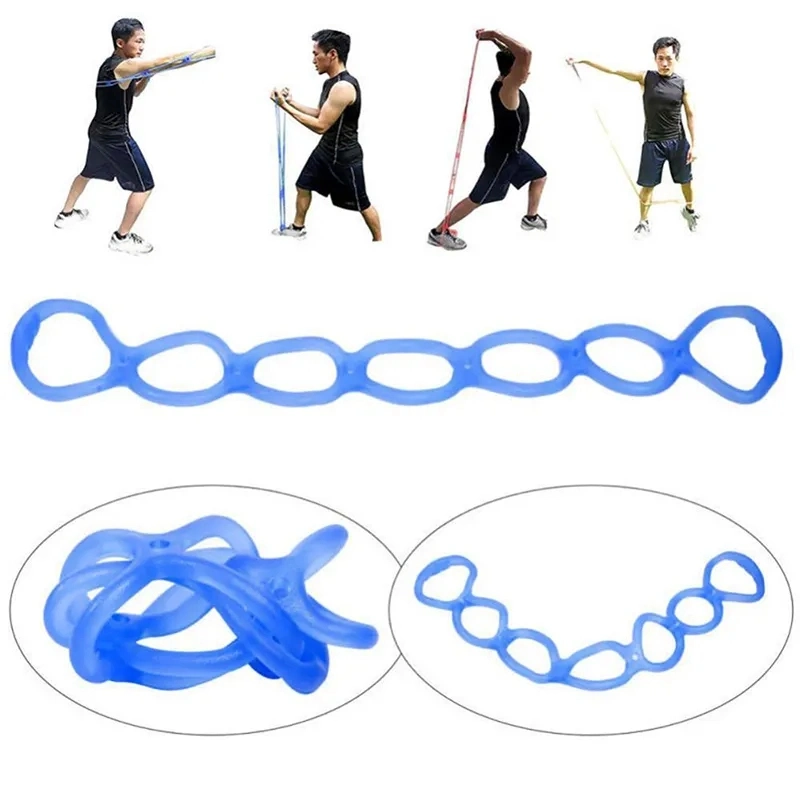 Zugband Widerstandsband Elastisches Trainingszentrum 7 Löcher Silikon Pilates Übung Yoga Fitness Körper Muskelentspannung Home Tool