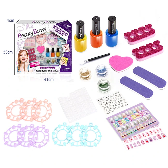 Ensemble de jouets pour ongles pour enfants en gros, ensemble d'art d'ongles pour filles à la mode, jeu de maquillage et de beauté pour enfants, jouets cosmétiques pour filles, jouet pour ongles.