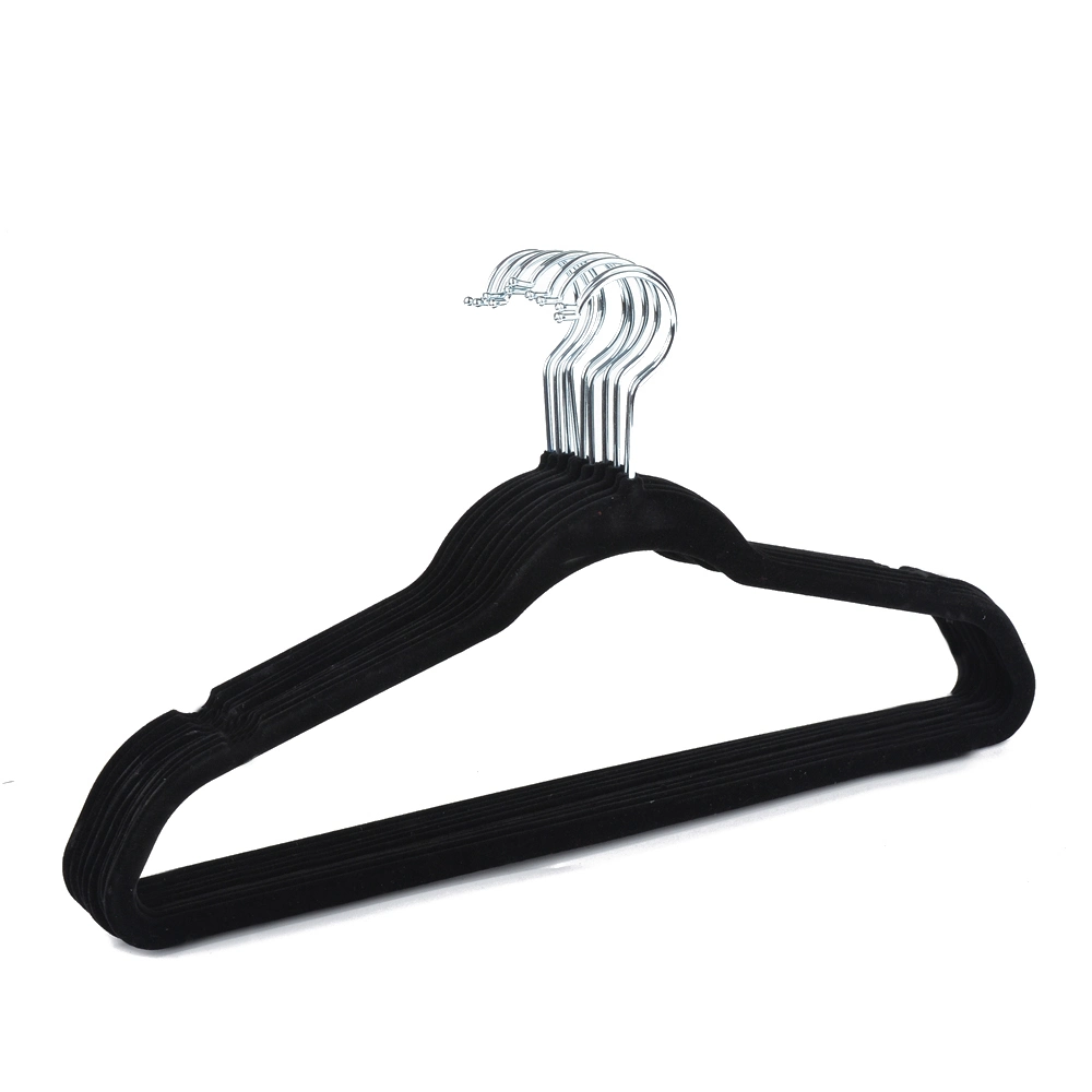 Non Slip Flocking Plastic Velvet Cloth Hanger Brand Velvet Hanger 50 Pack