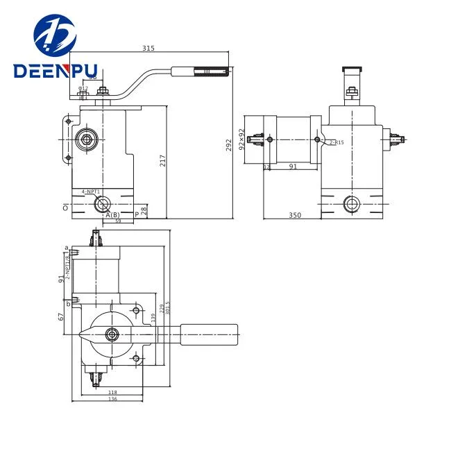 3-Position 4-Way Rotary Valve (34ZS21-25)