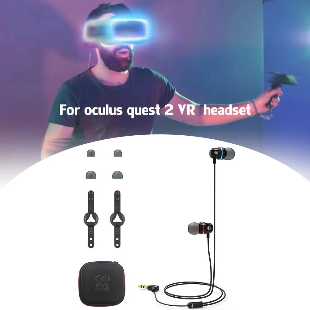 Vr74 Gaming Ear Phones Wired Earbuds off Ear Earphones Headset with Case for Vr Oculus Quest 2 Virtual Reality Headphones