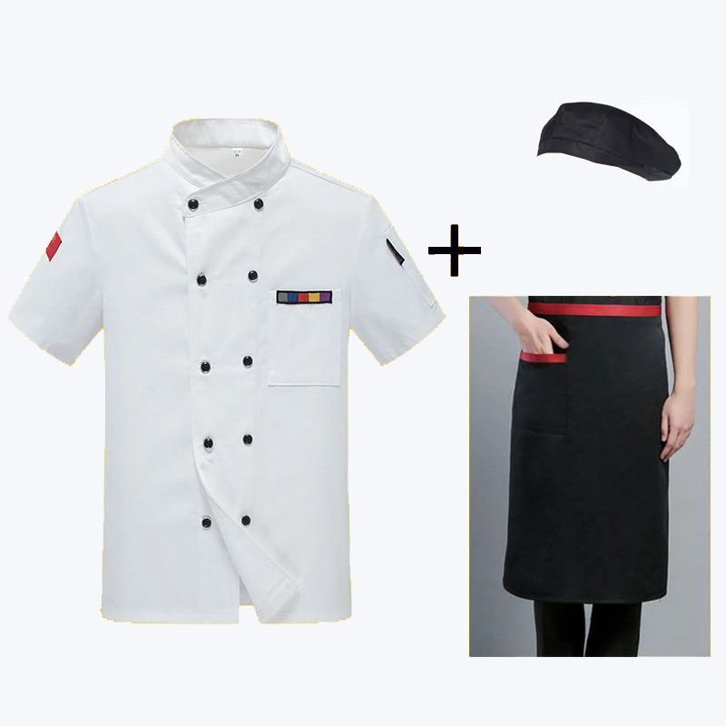 Custom Hotel Chef Camisa Uniforme Restaurante Vestuário profissional Hat conjunto uniforme de Formação do Fardo