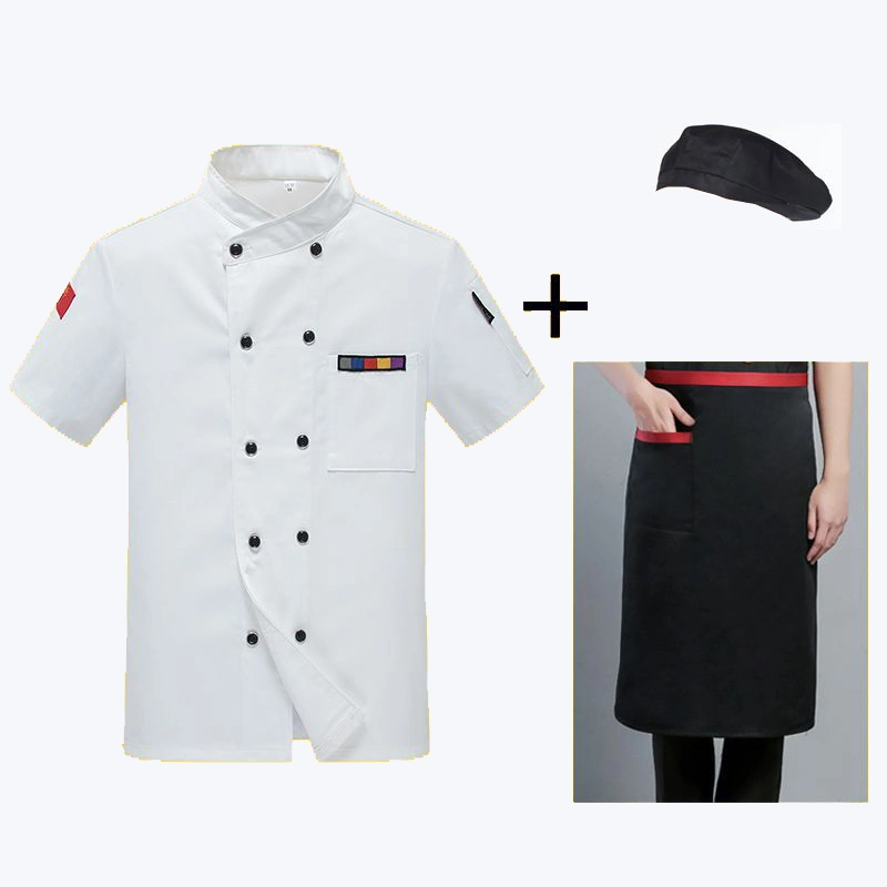 Custom Hotel Chef Uniform Shirt Professional Restaurant Arbeitskleidung Hut Schürze Uniform-Set