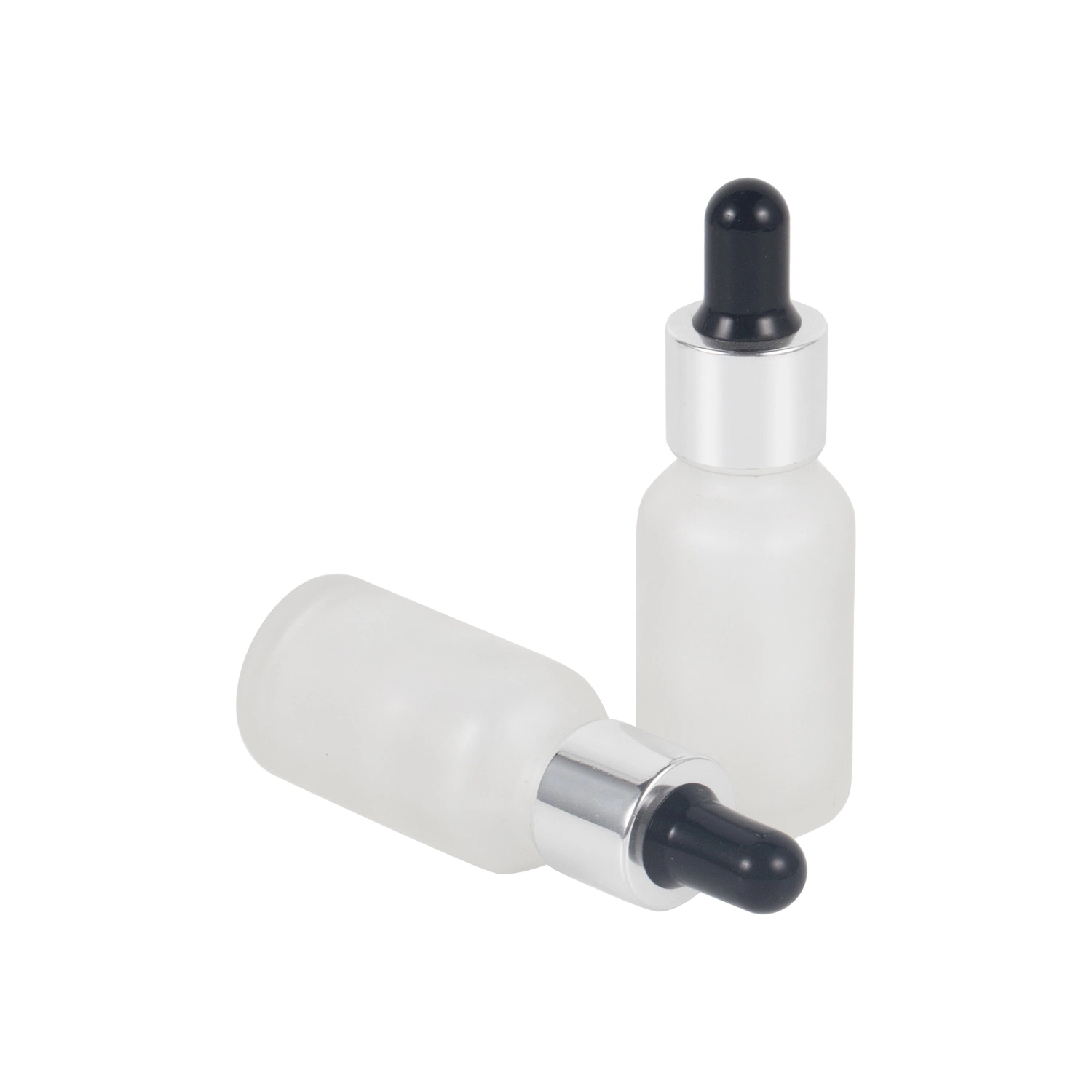 OEM 20ml pipetas de vidrio aluminio plateado gotero para botellas de Ronda de Boston.