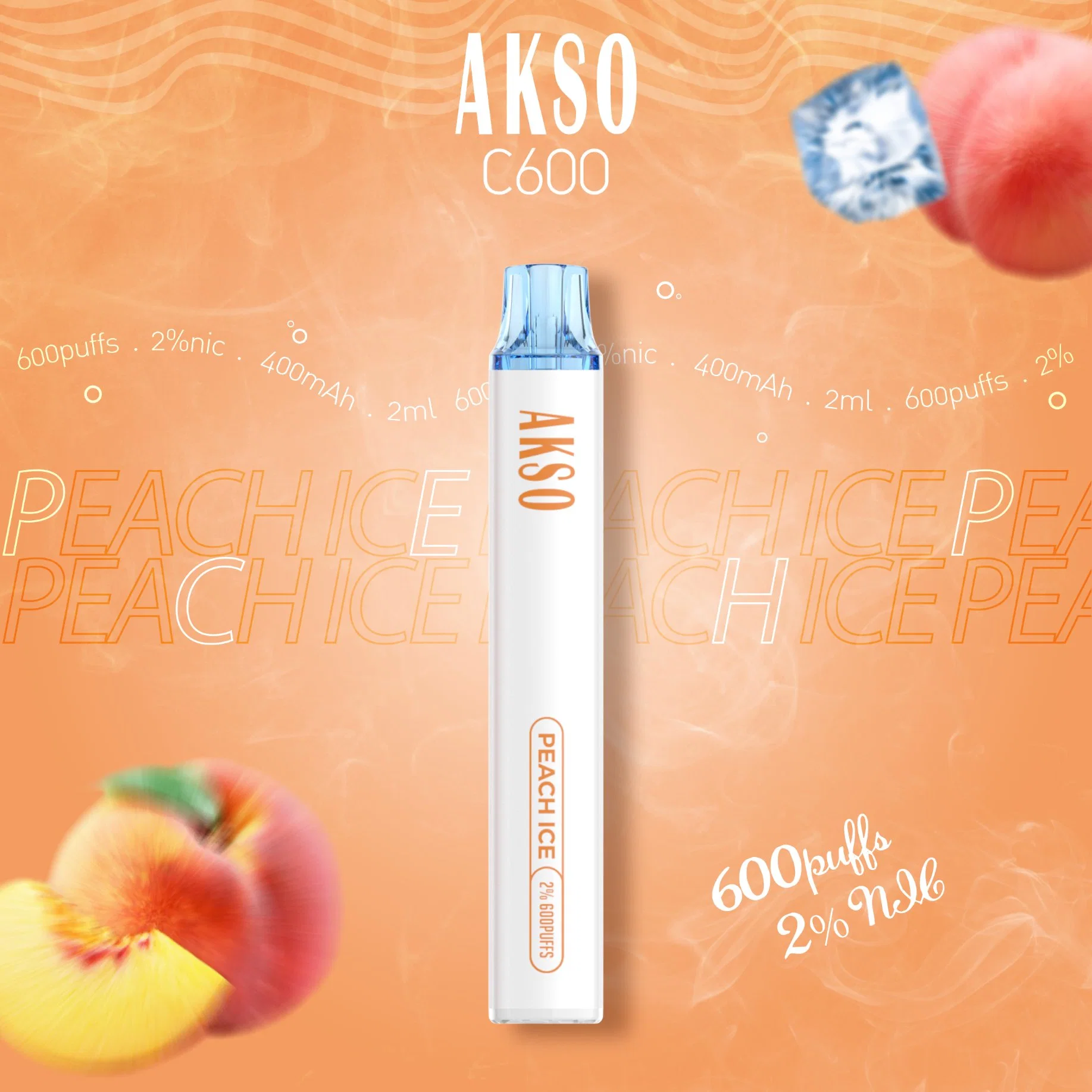 OEM ODM Wholesales I Vape E Cigarette 2 Ml Smoke Oil Akso C600 Disposable Vape 600 Puffs Vaporizer Pen