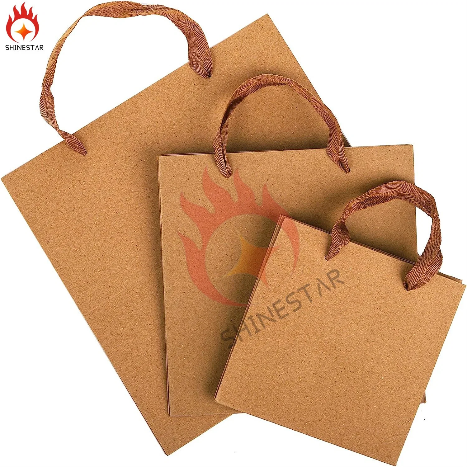 Reusable Square Large Paper Bags Boxes with Ribbon Handles for Cakes and Chocolates