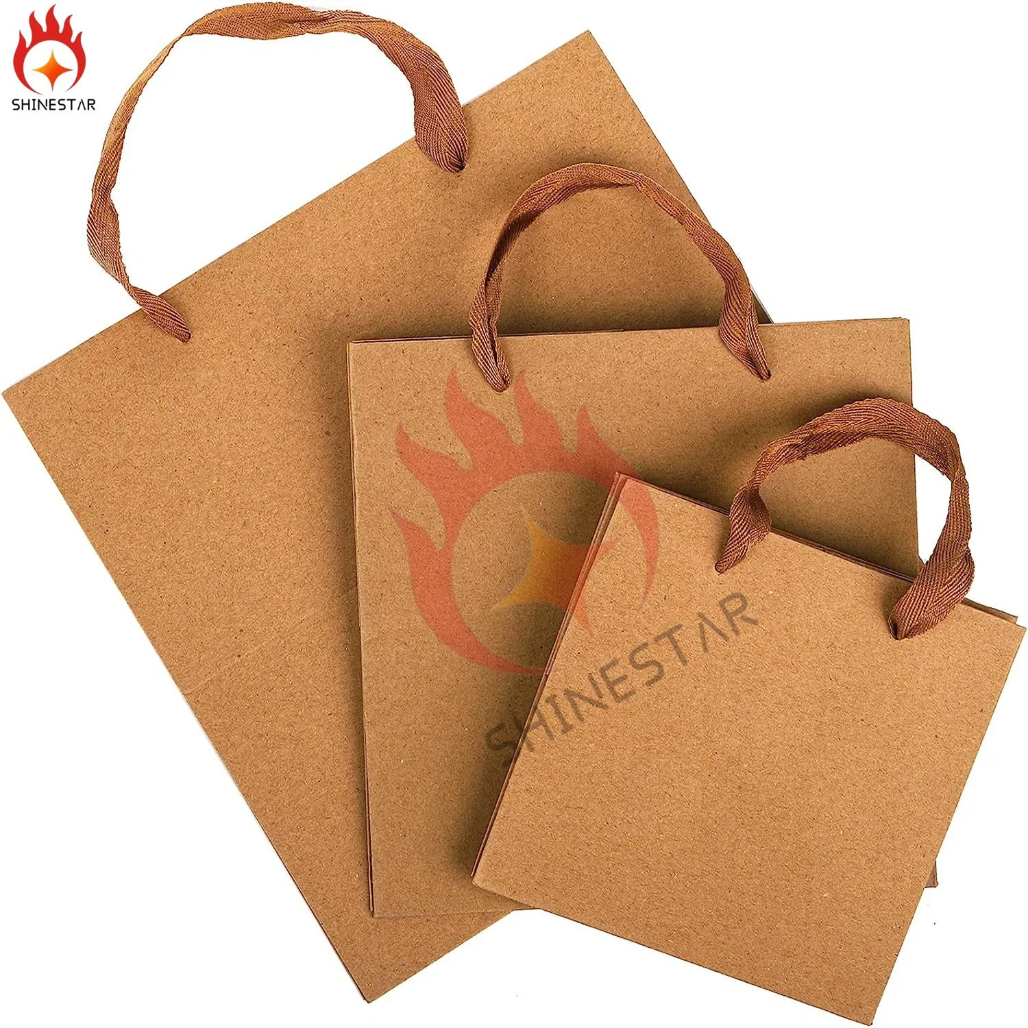 Bolsas de papel cuadradas reutilizables Cajas con asas de cinta para Pasteles y chocolates