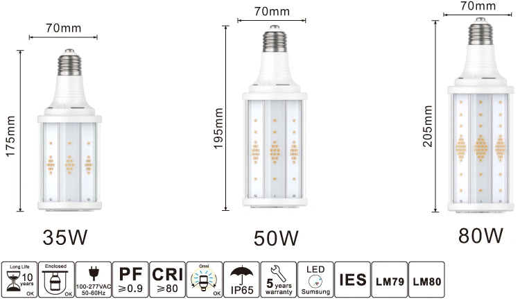 نظام توفير الطاقة الذكي بالجملة أفضل إضاءة LED عالية الطاقة بقوة مصباح LED/مصباح الذرة E27 قابل للتخفيف/المصباح