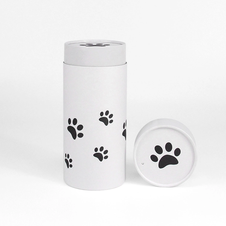 Mayorista Firstsail Paw Print Bio papel Cinerary Gato como mascota Mar urna cremación urnas de cenizas del entierro del tubo de dispersión de funeral