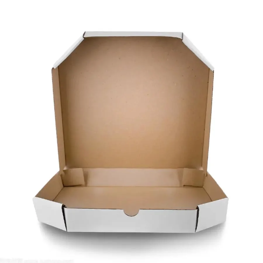 Wholesale Custom Logo Printing White Corrugated Pizza Packing Paper Carton Box