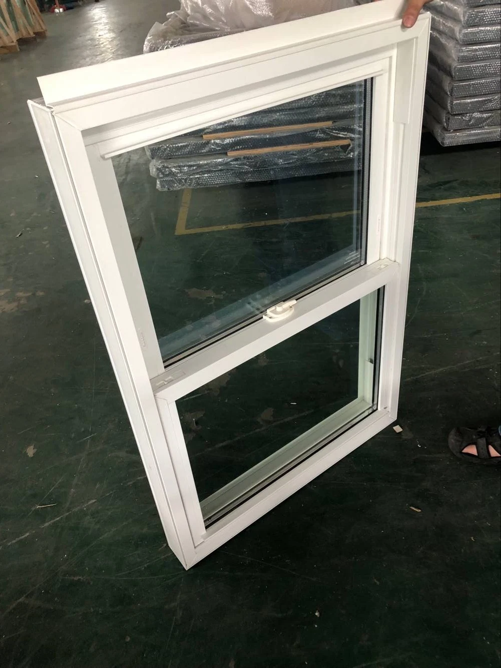 Manufacturer Anti-Thief Tempered Glass UPVC Double Hung Sash Window for Villa Project