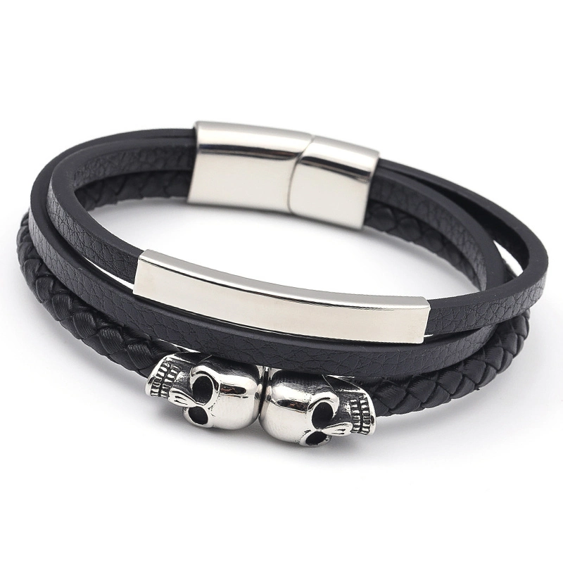 Fashion Stainless Steel Genuine Leather Jewelry Chain for Men (CF-LDB-003)