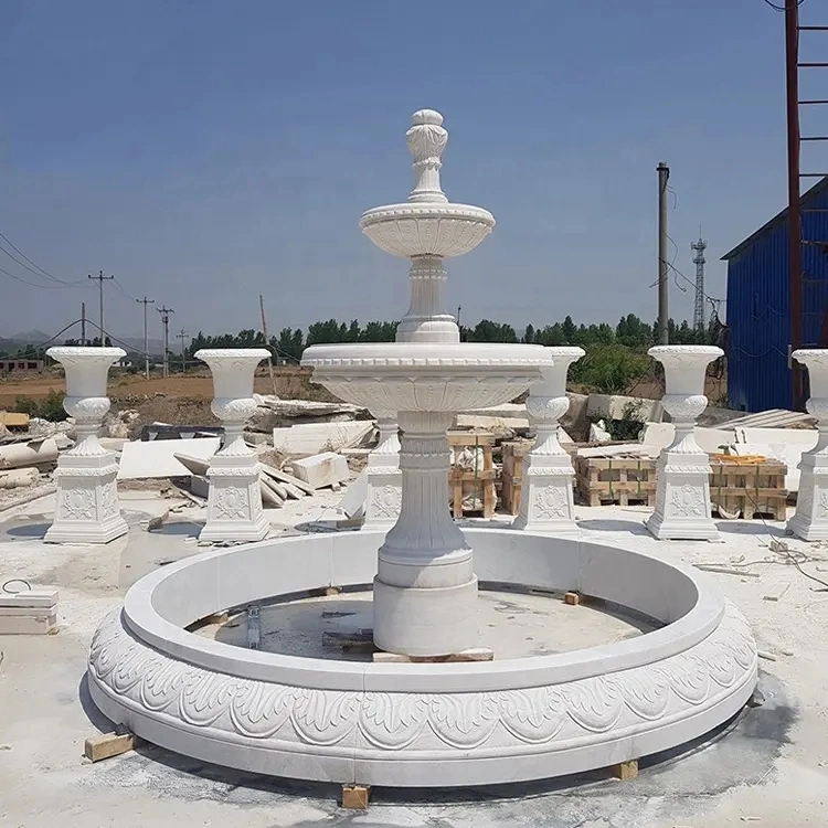 Hand Carving Marble Water Fountain Statue Large Size Fountain for Garden Decoration