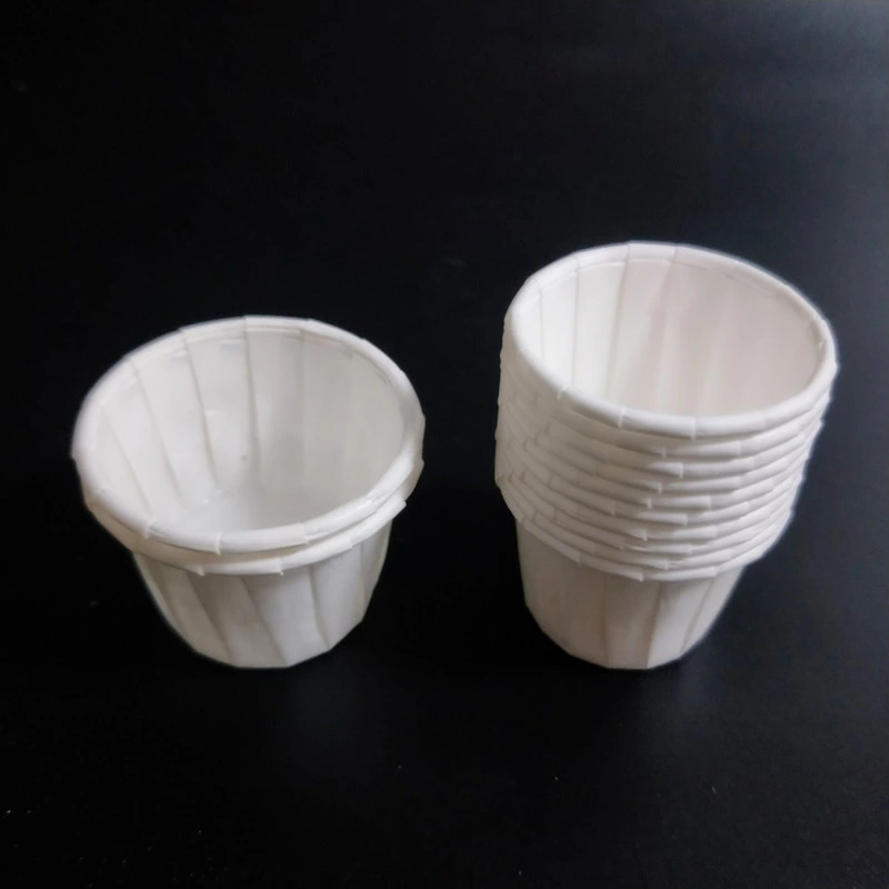 White Greaseproof Mini Waxed Paper Pill Cups Disposable Paper Medicine Cups
