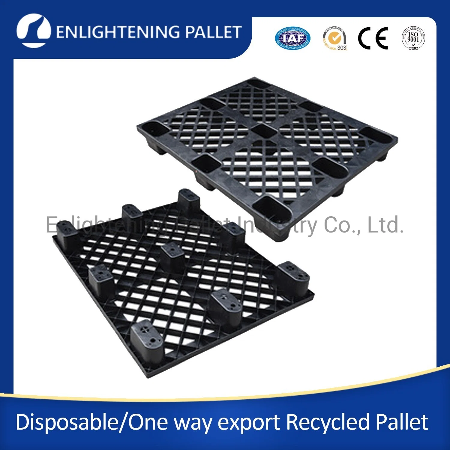 Manufacture OEM Heavy Duty Industrial Steel Reinforced Rack Single Double Face Stacking Grid Solid Cheap HDPE Warehouse Storage Euro Plastic Pallet Price