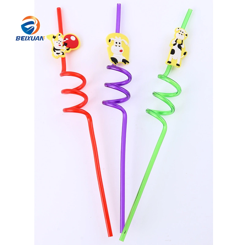 Wholesale Funny Customized Shape Hard Plastic Drinking Juice Straw