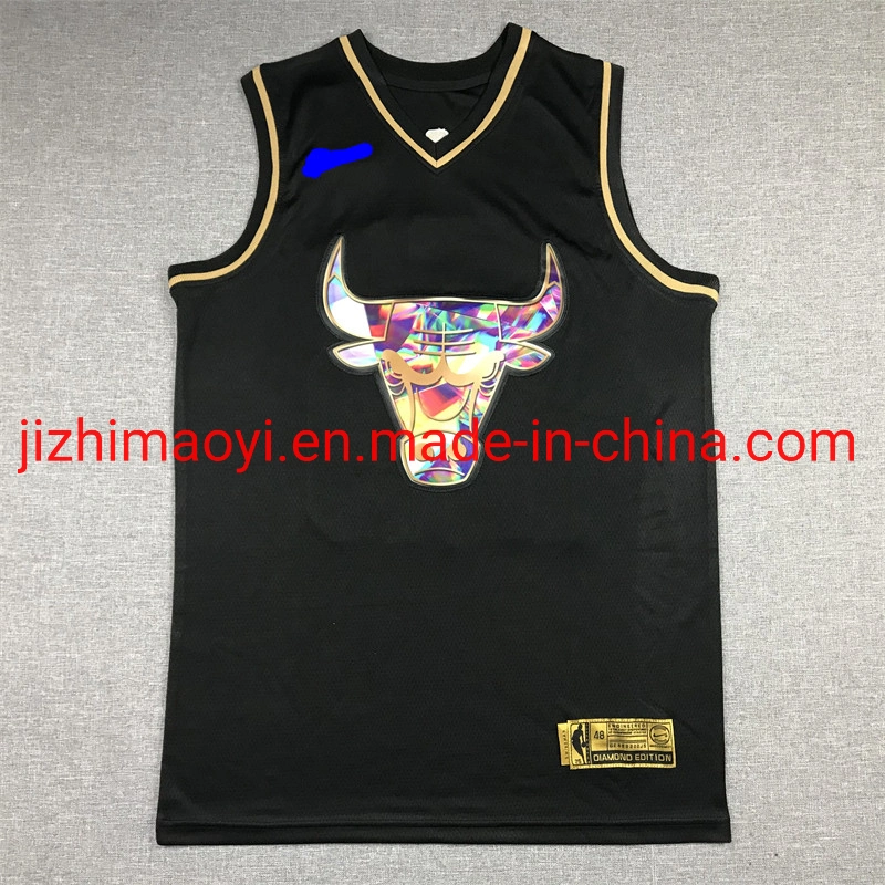 Großhandel/Lieferant Dropshipping Günstige N-B-A Diamond Edition Black Golden Jersey Swingman