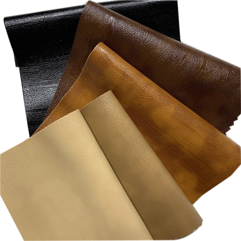 New Arrival PVC Leather for Sofa Shinny Soft Chair Leather Rexine PVC Artifical Leather with Woven Backing 0.7mm Two Tone