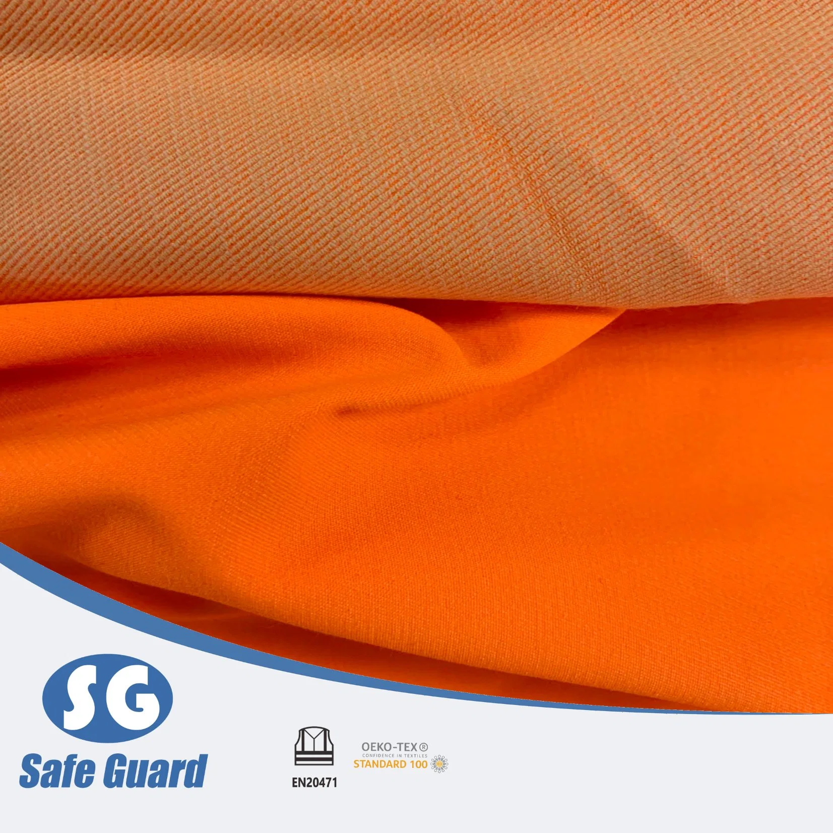 310GSM En 20471 Polyester Cotton Dyed Fluorescent Spandex Fabric for Heavy Duty Pants