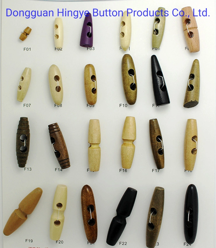 Wood Button Natural Real Wooden Toggle Button for Garment Accessories