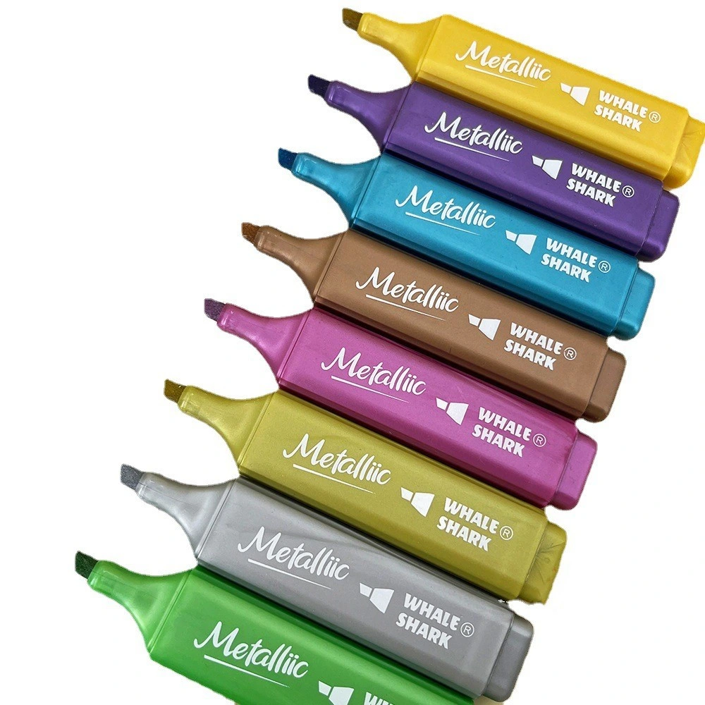 Meißelspitze Metallic Marker Stifte, Trocken-Schnell Ungiftige Textmarker, Tank Textmarker Marker, Sortiert, 8 Farben/Packung, Schulbedarf