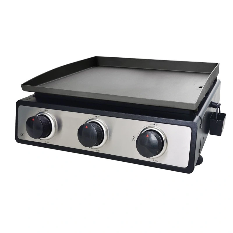 Hot Sale Tabletop Grill 3 Burner Gas Barbecue Plancha Griddle