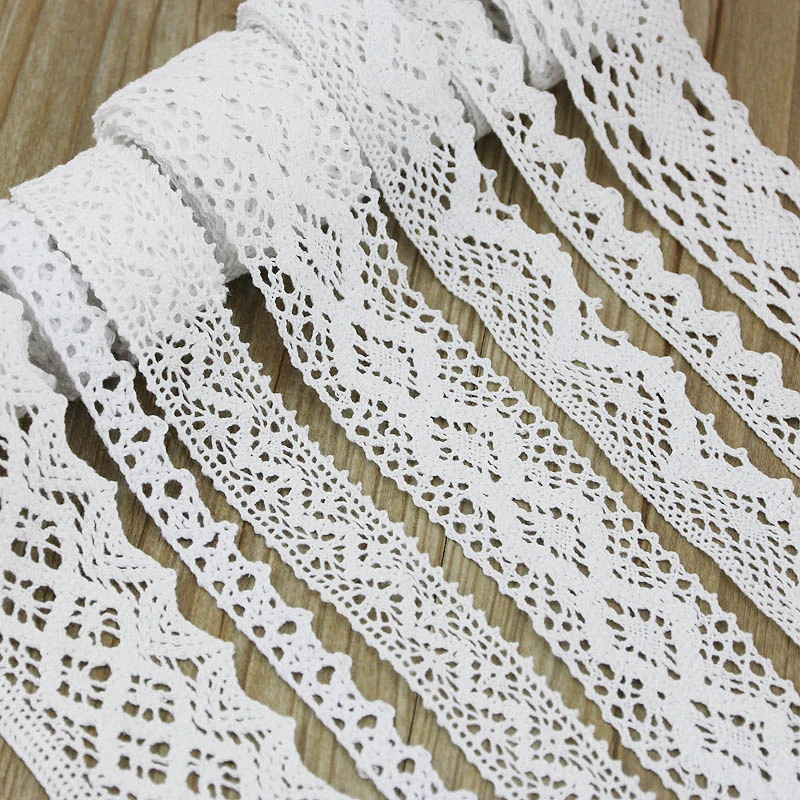 White Cotton Embroidered Lace Net Fabric Trim DIY Sewing Handmade Craft Ribbon