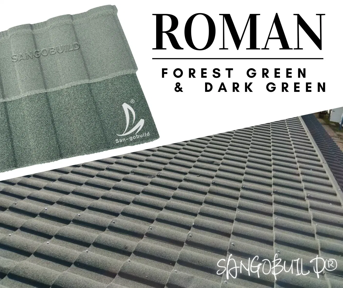 Reliable House Roofing Material, Africa Popular Stone Chips Covering Aluminum Zinc Steel Sheet, Stone Coated Metal Roof Tile Construction Building Materials