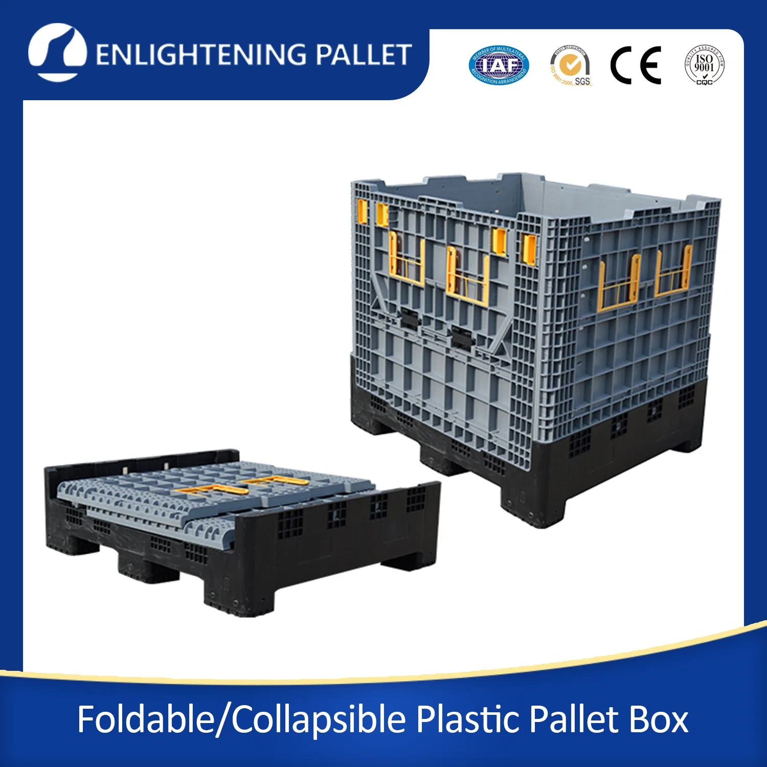 1200*1000mm Used Collapsible Vented Plastic Pallet Box Bulk Container