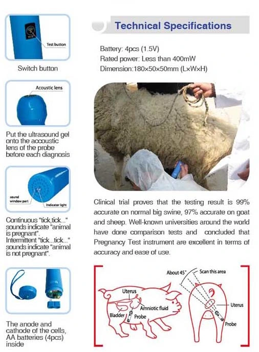 Ultrasonic Pregnancy Tester, Veterinary Instrument, Veterinary Ultrasonic Reproduction Test