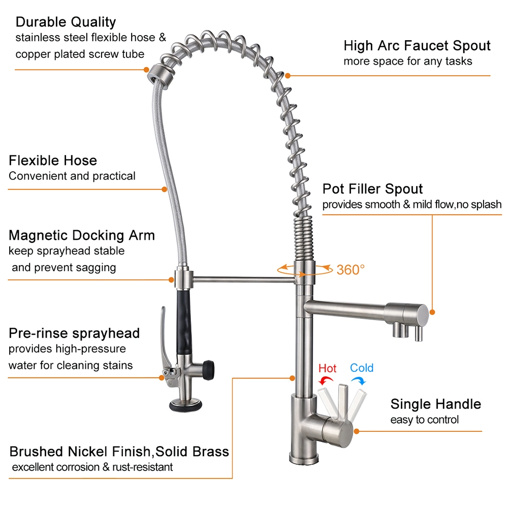 Kitchen Tap Water Tap Bathroom Faucet High Arc Spring Swing Spout Sprayer Desk Kitchen Sink Mount Faucet