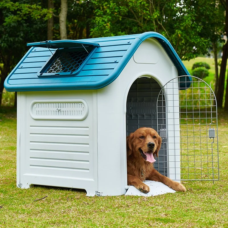 Outdoor High Quality Luxury Pet House Kennel Durable Waterproof Large Dog House with Skylight and Metal Door