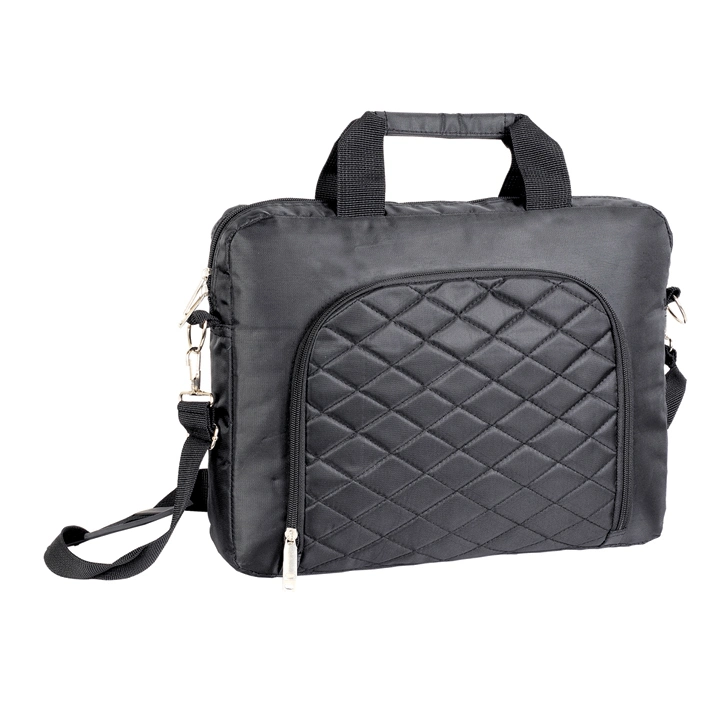 Popular Hot Selling Polyester OEM Customized Brand Quilt Stitching Horizontal Handle Carrying Shoulder Bag for Laptop Computer