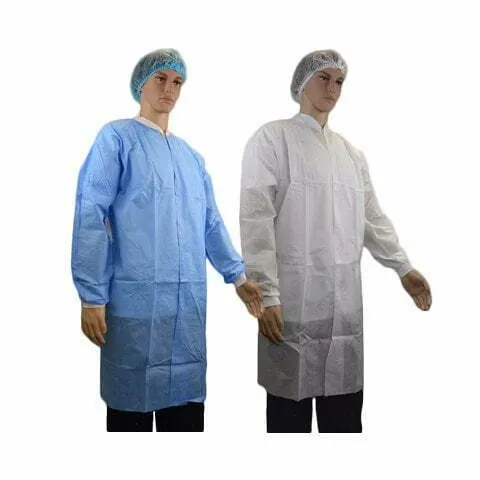 Disposable Lab Coat Non Woven Laboratory Coats Non Sterile AAMI Level 2 SMS Protective Apparel