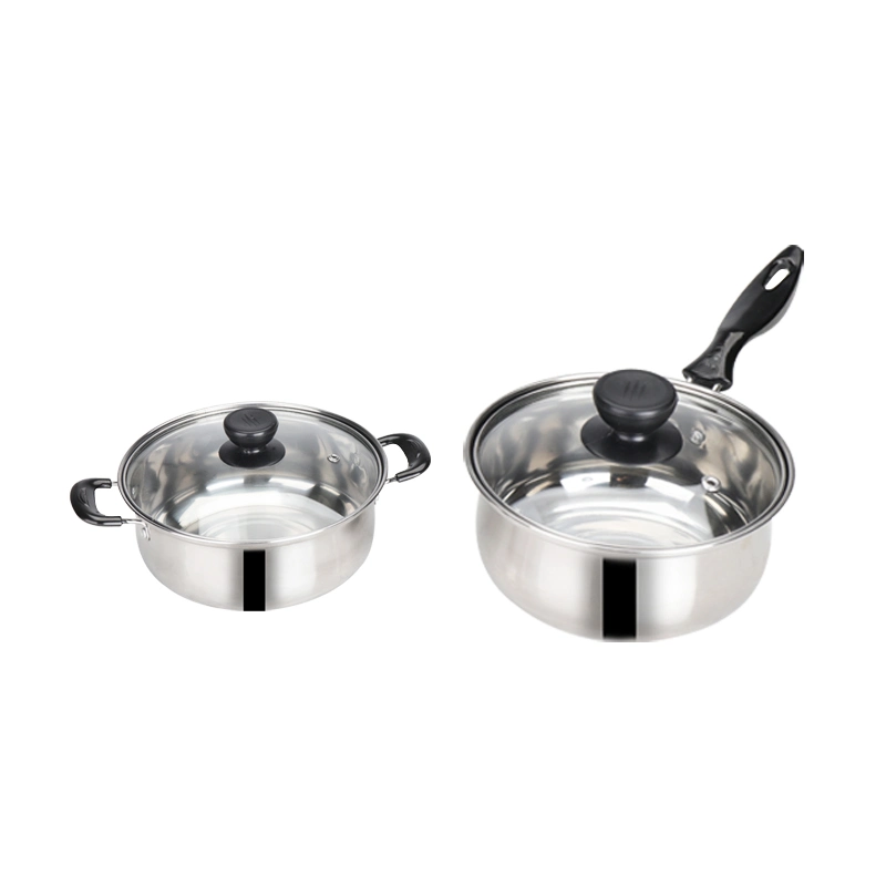 Pot Set for Promotion Milk Pot and Soup Pot Stainless Steel Pot with Glass Lid