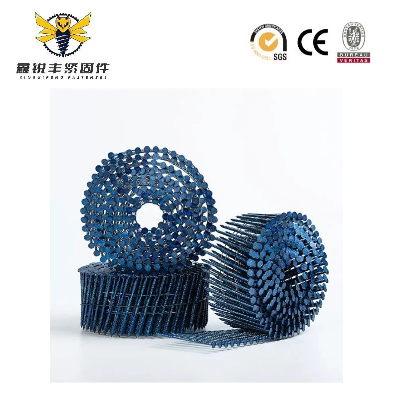 High quality/High cost performance . 099" Wooden Pallet Framing Wire Coil Nails 15 Degree Galvanized Coil Nails 11/4 Collated Common Coil Roofing Nail