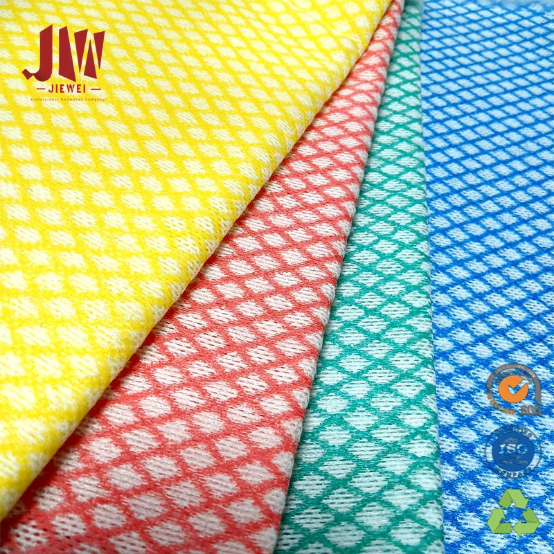 Spunlace Nonwoven Kitchen Disposable Cleaning Cloth with Mesh Pattern Disposable Dishcloth