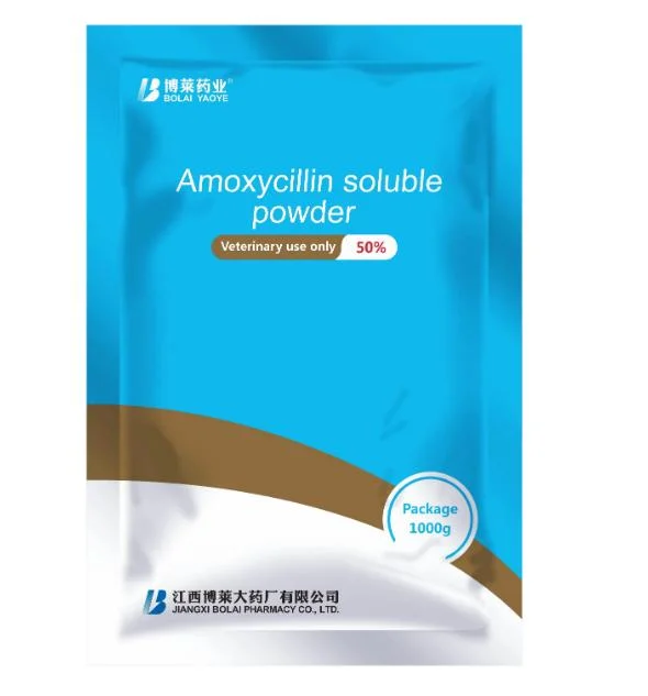 Bolai 10%/30%/50% Amoxicillin Water Soluble Powder Antibiotic Drug for Animals