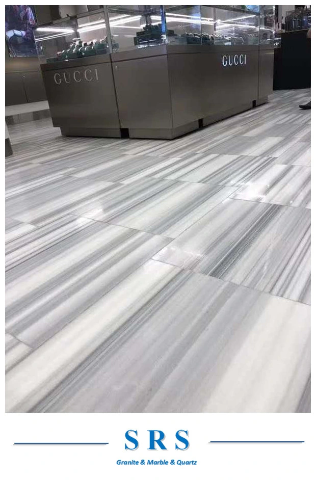 Popular Marmara White Marble Wooden Marble Slabs/Tile