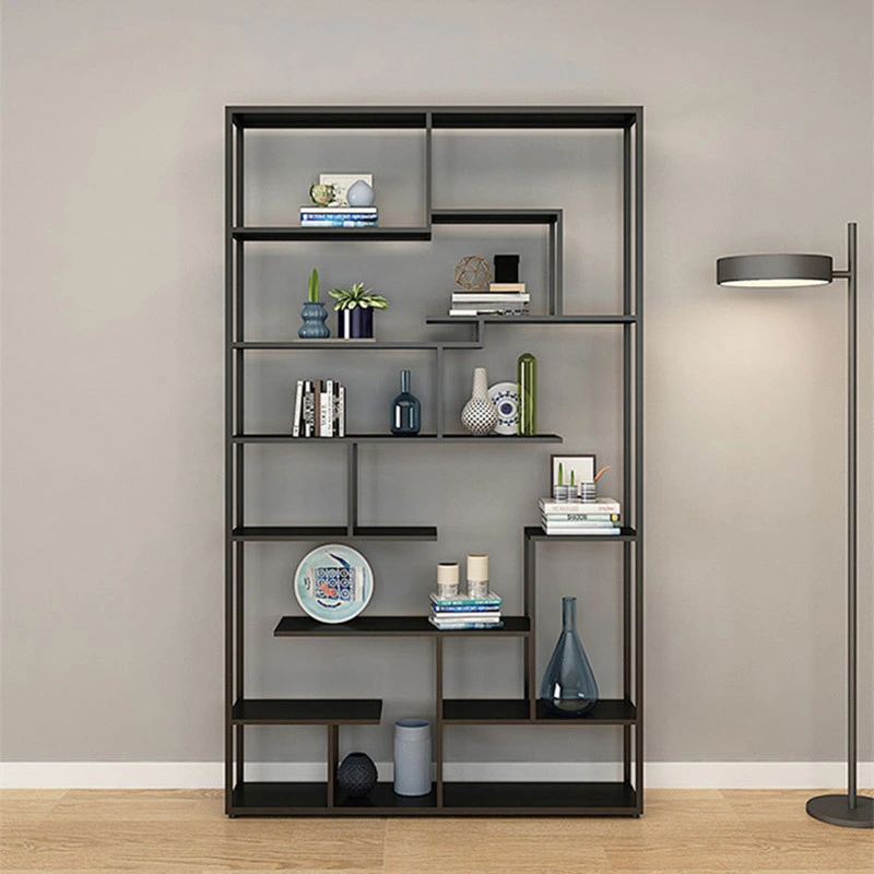 Black Metal Bookshelf Modern Minimalist Study Furniture 0514-2