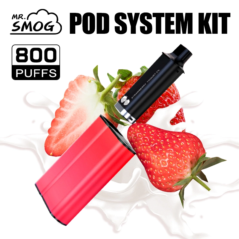 2ml 3ml Replaceable Refillable Pods Mr Smog Wholesale Electronic Cigarette 600 800 Puff Rechargeable 20mg Nicotine Pod System Kit Starter
