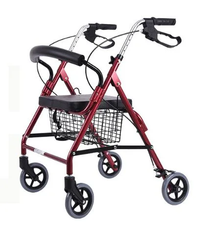 High Quality Outdoor Walker Foldable Aluminum Lightweight Walker Rollator for Disabled with Seat