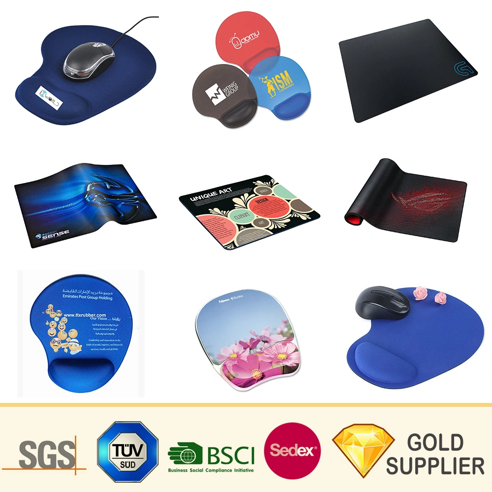 Promotional Gift Custom Printed 3D Logo Gel Rubber Gaming Mousepad Customized Silicone Soft PVC EVA Wrist Rest Play Game Computer Sublimation Printing Mouse Pad