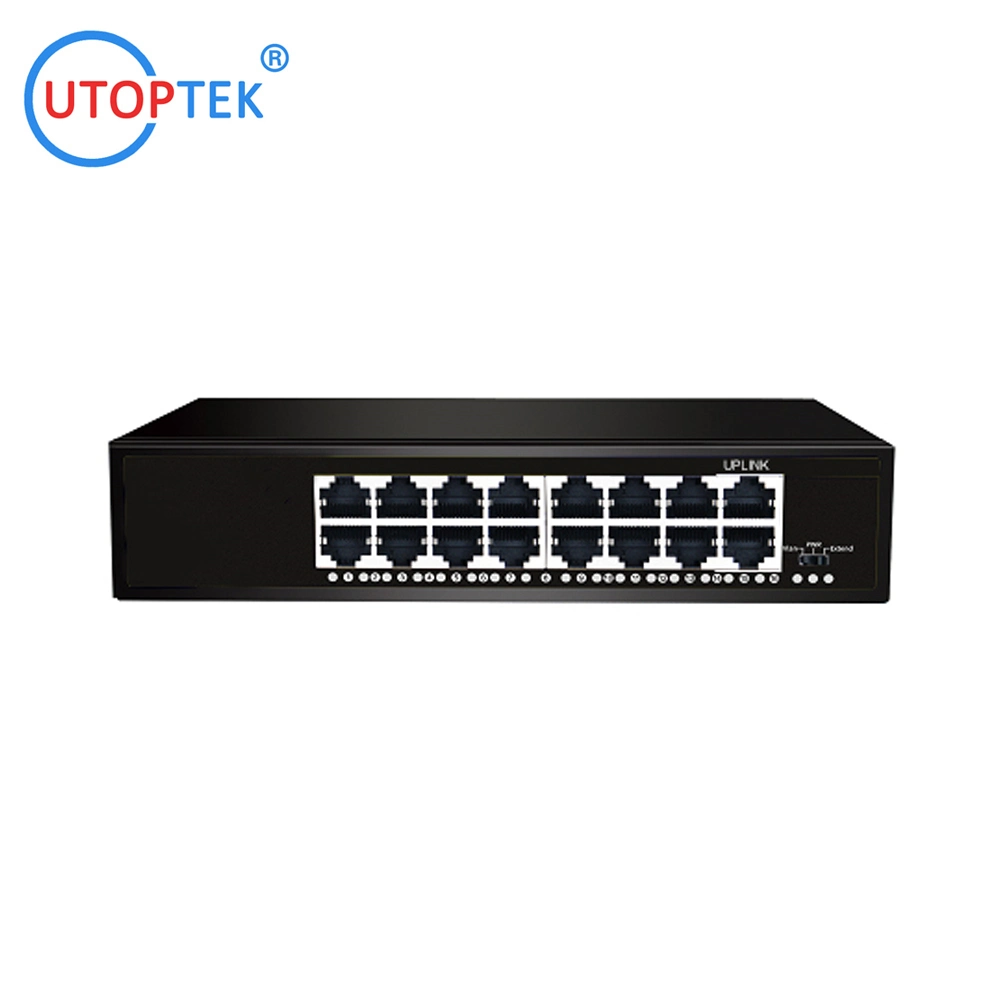 16ports 10/100m Poe Extender 250m Network Ethernet LAN Poe Switch Converter with 2uplink LAN