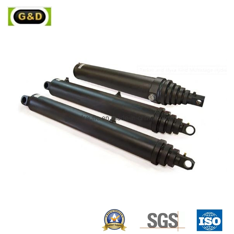 Trunnion Type 4 Stages Construction Industry Use Telescopic Hydraulic RAM Cylinder