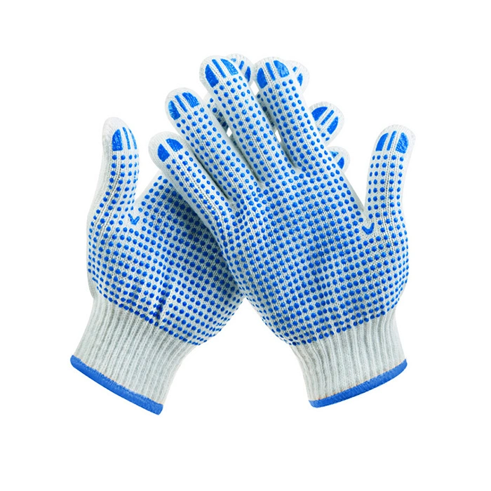 Fixtec 10" XL Heavy Duty Hand Gloves 13 Gauge White Polyester Blue Nitrile Palm Coated Work Gloves