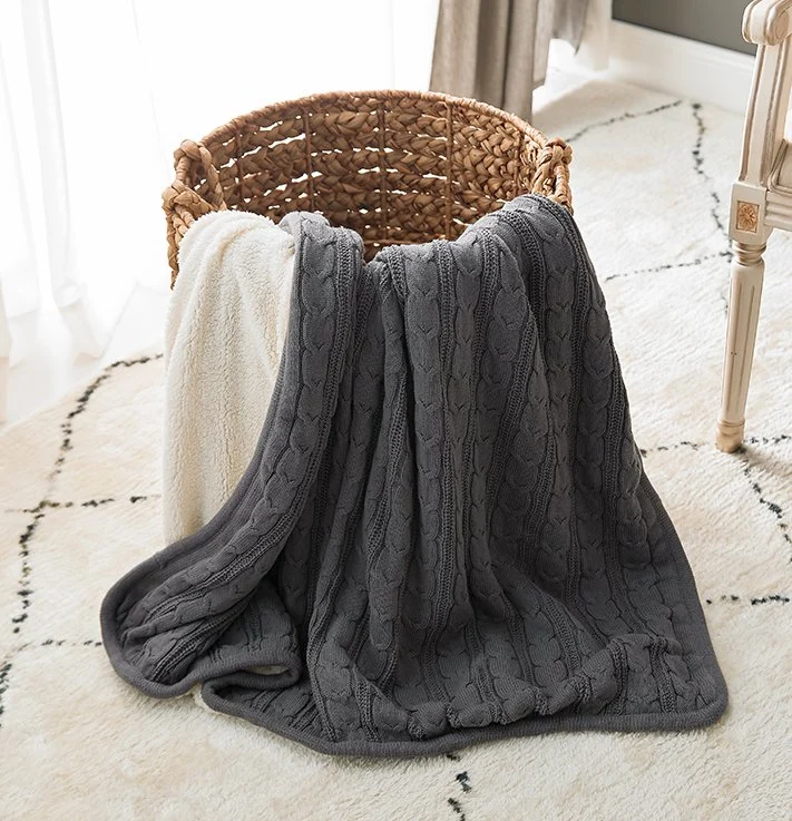 Мягкий чистый хлопок одеяло Sofa NAP Wool Woven Утолщенный двойной слой Коралловый шерсть вязаный баранины одеяло одеяло из шерсти