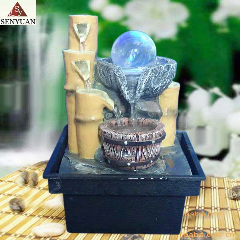 Polyresin Desktop Mini Bamboo Fountain Home Decorations